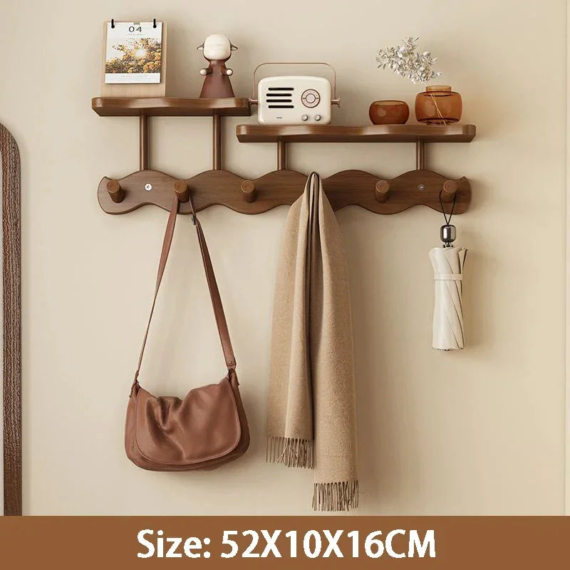 Modern Nordic Entrance Wall Mounted Coat Rack with Shelf - Besontique Home