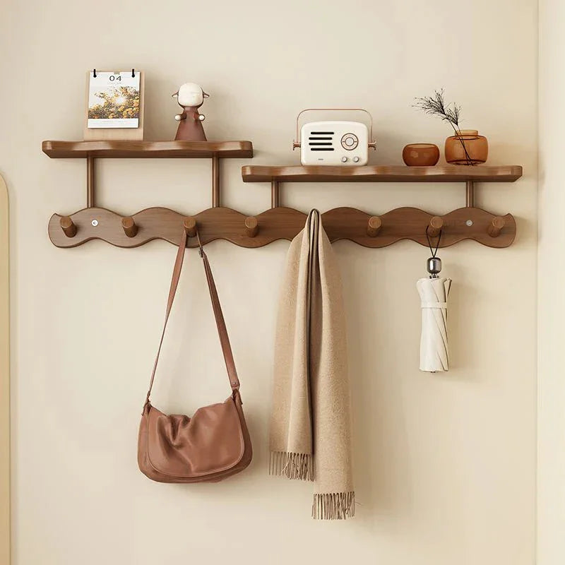 Modern Nordic Entrance Wall Mounted Coat Rack with Shelf - Besontique Home
