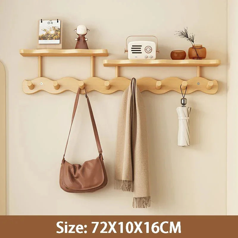 Modern Nordic Entrance Wall Mounted Coat Rack with Shelf - Besontique Home