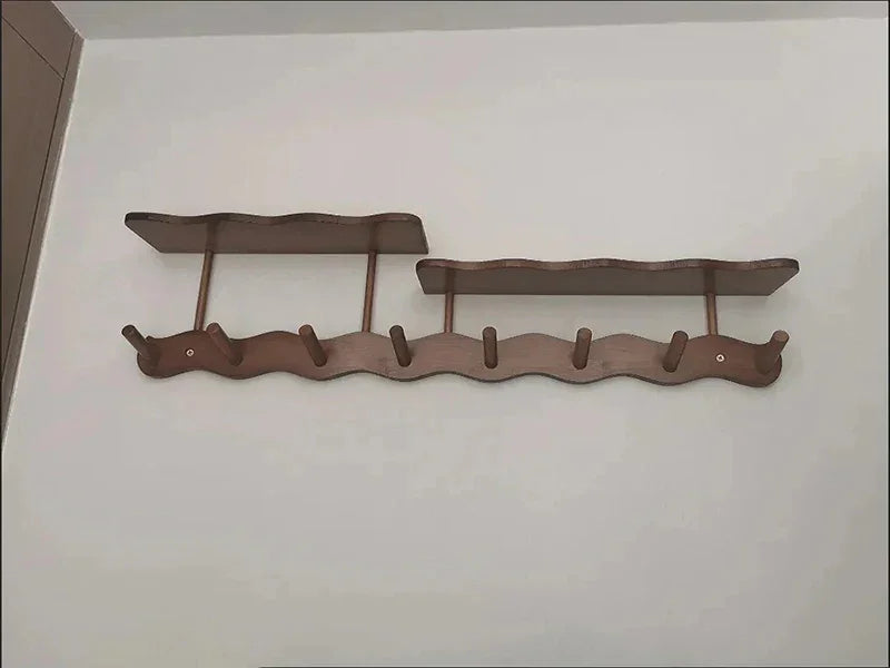 Modern Nordic Entrance Wall Mounted Coat Rack with Shelf - Besontique Home