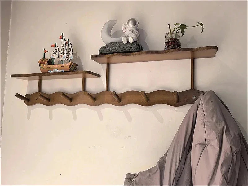 Modern Nordic Entrance Wall Mounted Coat Rack with Shelf - Besontique Home