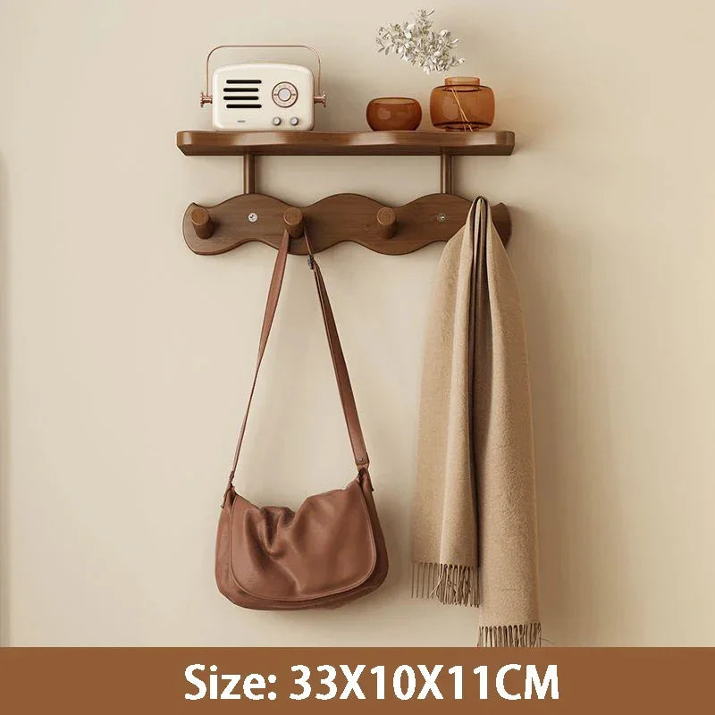Modern Nordic Entrance Wall Mounted Coat Rack with Shelf - Besontique Home