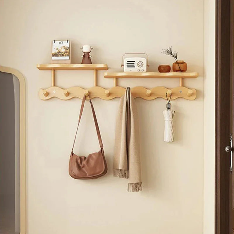 Modern Nordic Entrance Wall Mounted Coat Rack with Shelf - Besontique Home