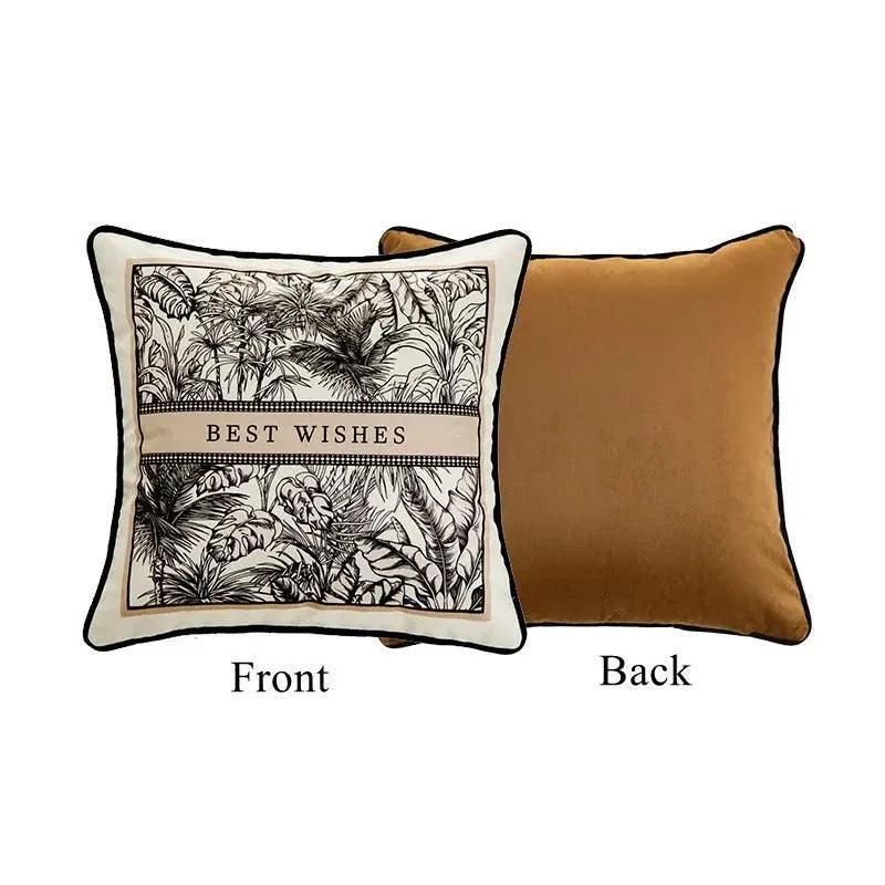 Modern Retro Black White Velvet Cushion Cover - Besontique Home