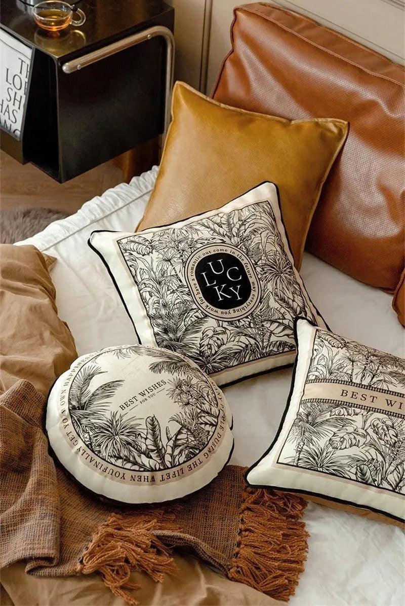 Modern Retro Black White Velvet Cushion Cover - Besontique Home