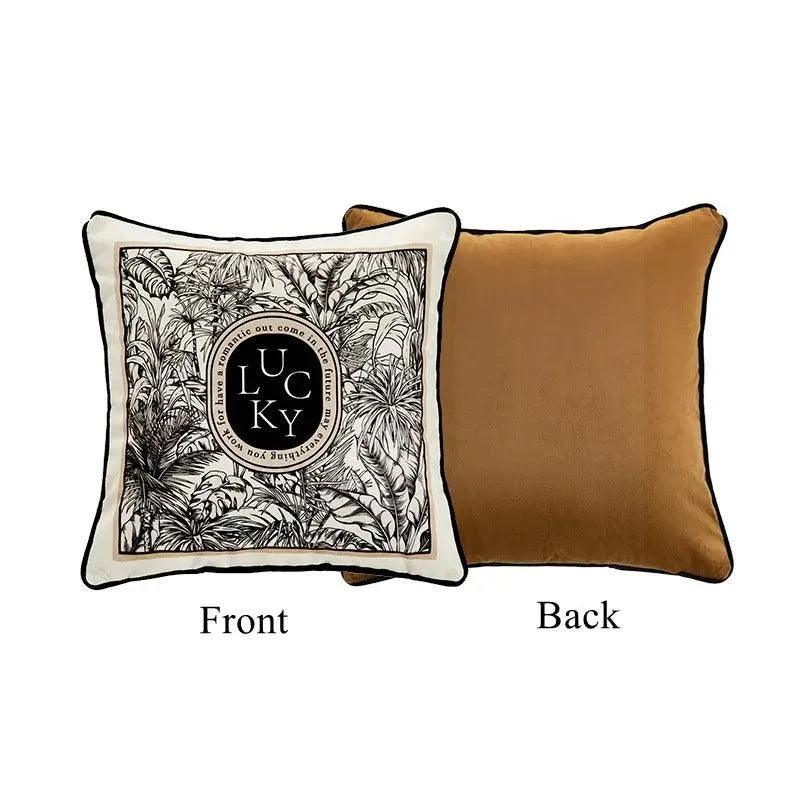 Modern Retro Black White Velvet Cushion Cover - Besontique Home