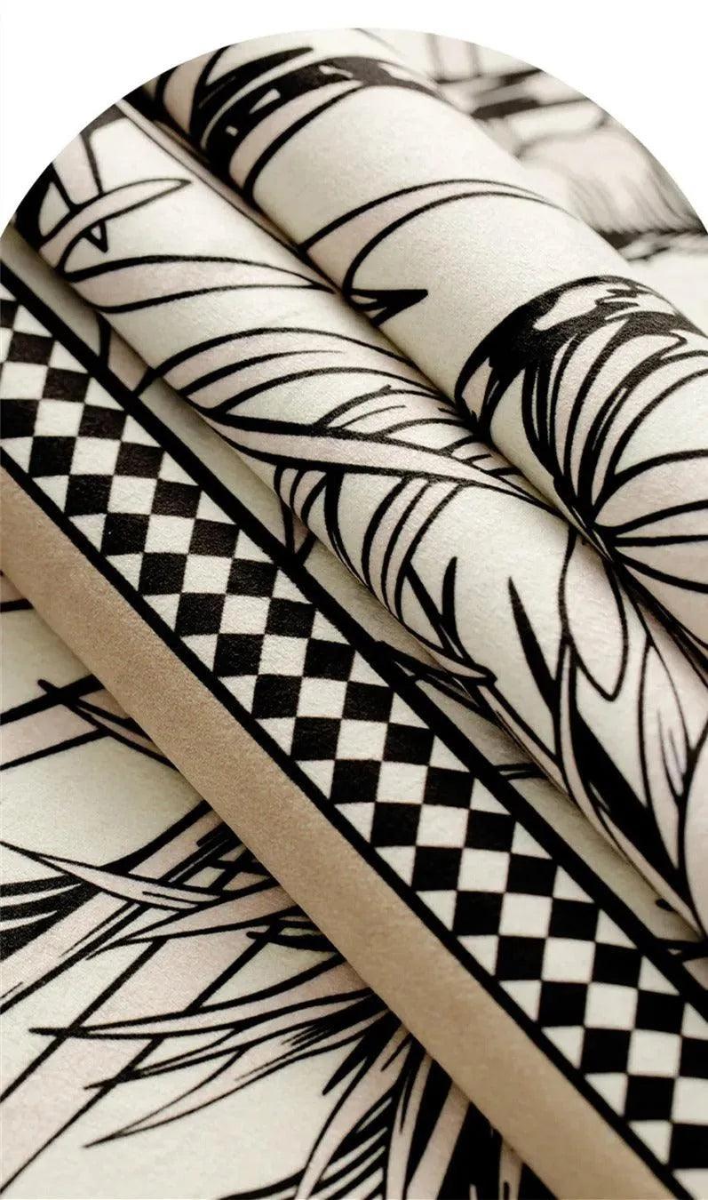 Modern Retro Black White Velvet Cushion Cover - Besontique Home