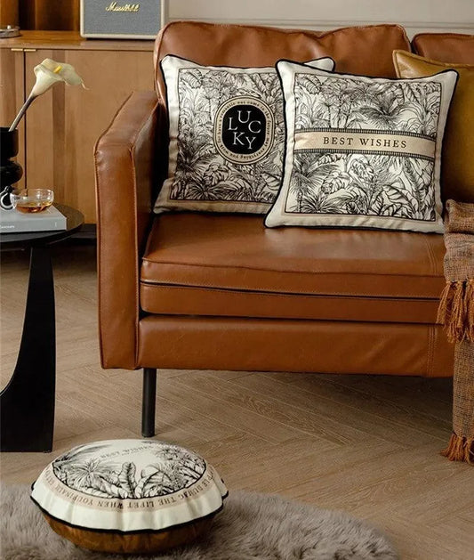 Modern Retro Black White Velvet Cushion Cover - Besontique Home