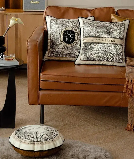 Modern Retro Black White Velvet Cushion Cover - Besontique Home