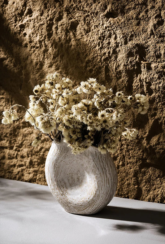Modern Retro Ceramic Vase │ Boho Irregular Geometric Flower Pots for Pampas Grass - Besontique Home