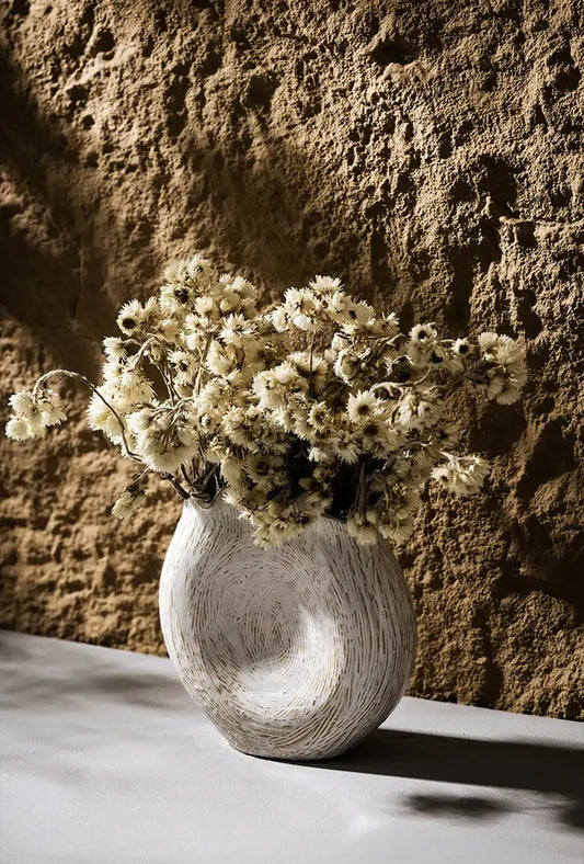 Modern Retro Ceramic Vase │ Boho Irregular Geometric Flower Pots for Pampas Grass - Besontique Home