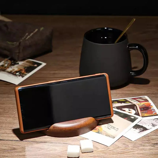 Modern Retro Charcoal Black Ceramic Mug Cup with Spoon Tray │ Classic Simple Minimal Decorative Kitchenware - Besontique Home