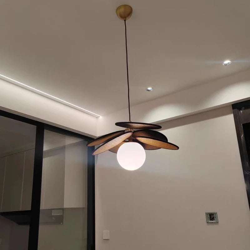 Modern Retro Rattan Weave Pendant Ceiling Light │ Vintage Chandelier Hanging Lamp - Besontique Home