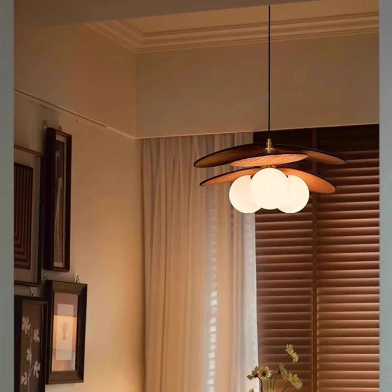 Modern Retro Rattan Weave Pendant Ceiling Light │ Vintage Chandelier Hanging Lamp - Besontique Home