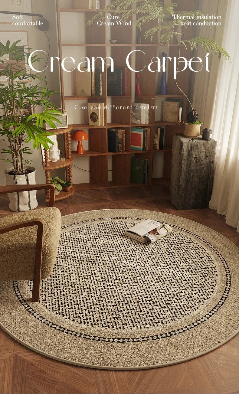 Modern Retro Style Round Non-slip Floor Mat Rug Carpet - Besontique Home