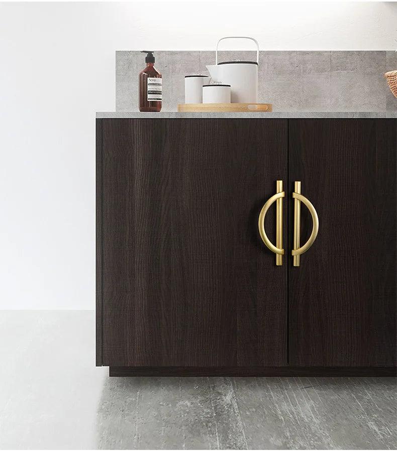 Modern Semi-Circle Shaped Furniture Door Knob │ Luxury Alloy Kitchen Cabinet Handles - Besontique Home