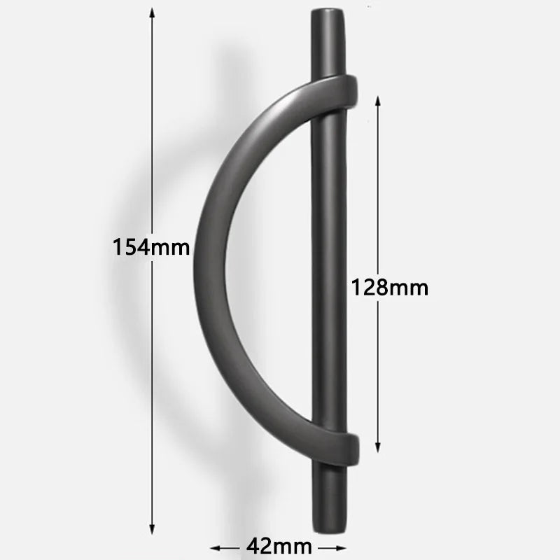 Modern Semi-Circle Shaped Furniture Door Knob │ Luxury Alloy Kitchen Cabinet Handles - Besontique Home
