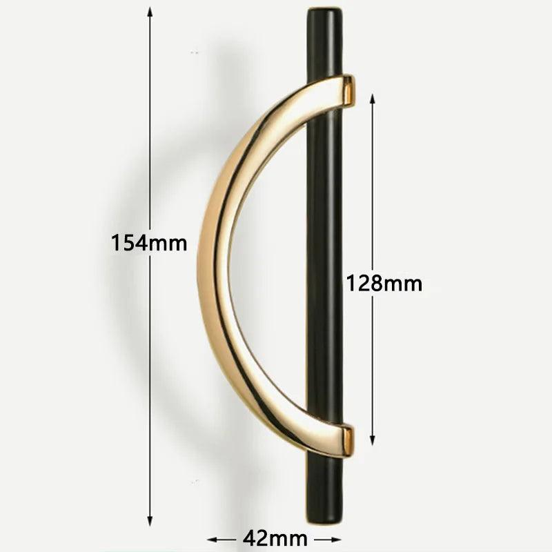 Modern Semi-Circle Shaped Furniture Door Knob │ Luxury Alloy Kitchen Cabinet Handles - Besontique Home