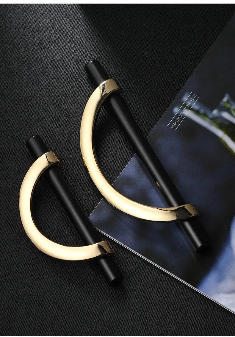 Modern Semi-Circle Shaped Furniture Door Knob │ Luxury Alloy Kitchen Cabinet Handles - Besontique Home