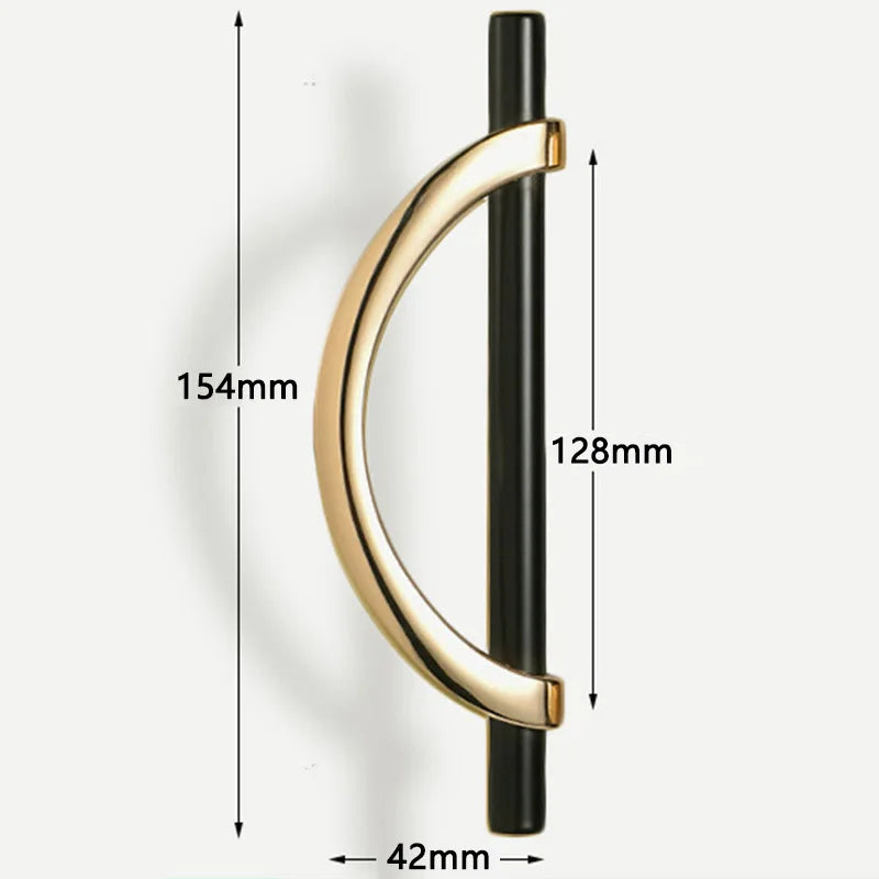 Modern Semi-Circle Shaped Furniture Door Knob │ Luxury Alloy Kitchen Cabinet Handles - Besontique Home