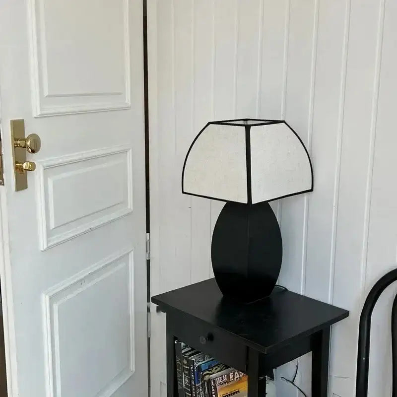 Modern Simple Black White Table Lamp │ Minimalist Living room Bedroom Decor Lighting - Besontique Home