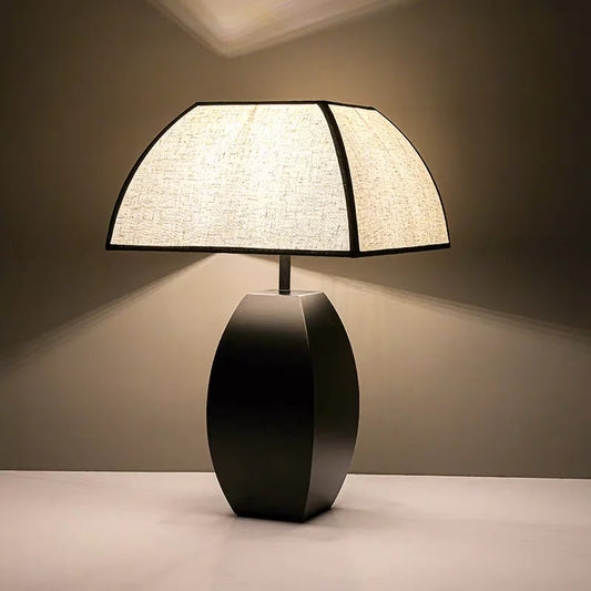 Modern Simple Black White Table Lamp │ Minimalist Living room Bedroom Decor Lighting - Besontique Home