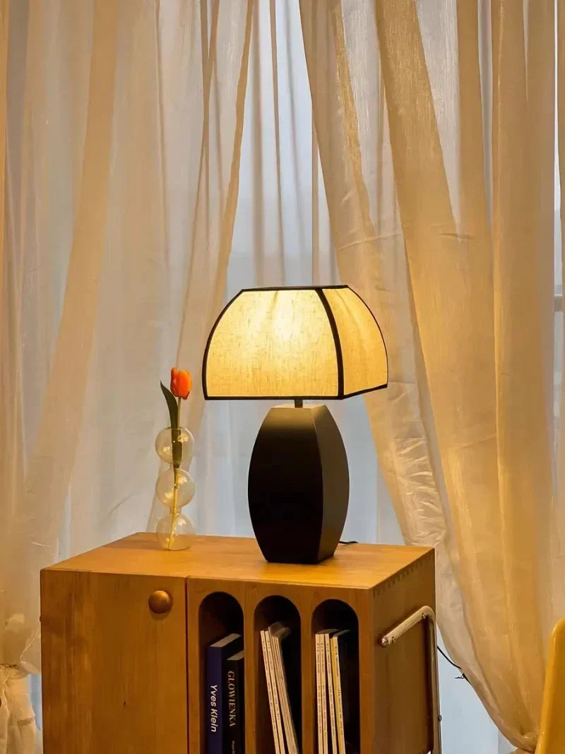 Modern Simple Black White Table Lamp │ Minimalist Living room Bedroom Decor Lighting - Besontique Home