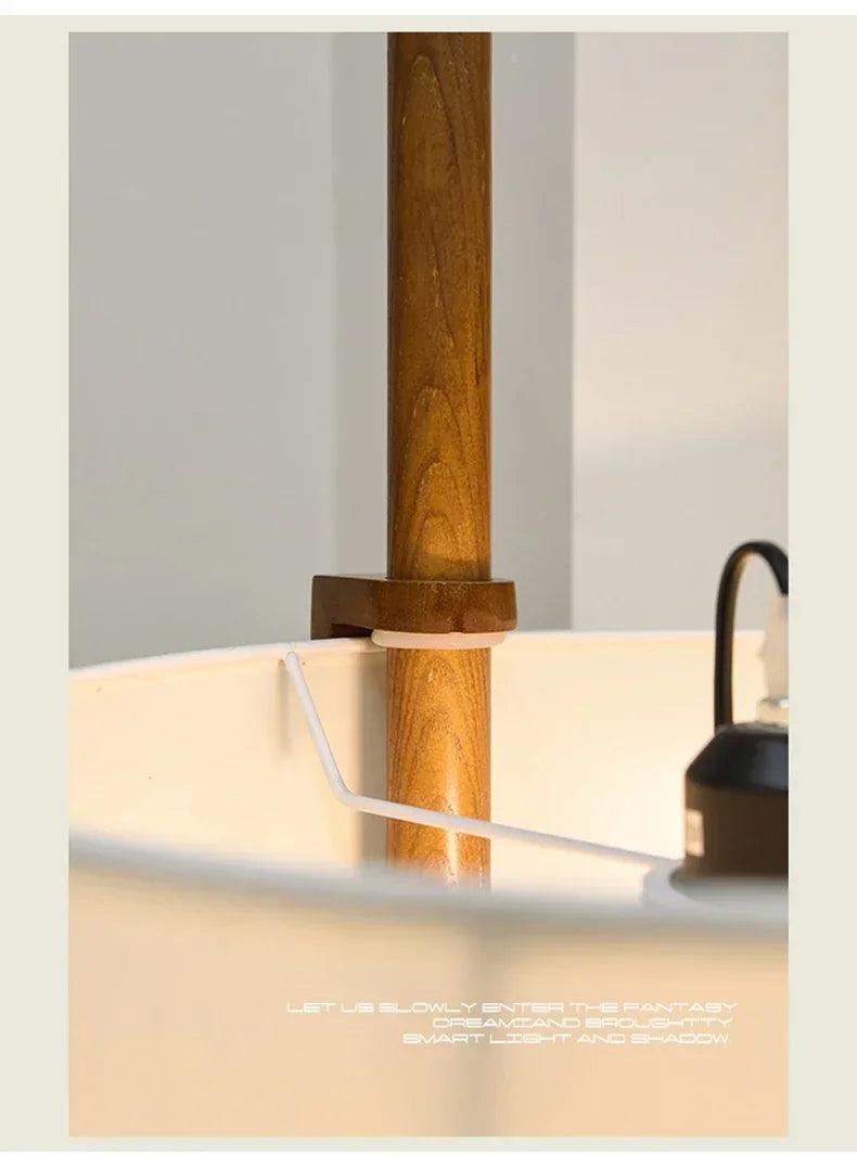 Modern Solid Wood Fabric Shade Floor Lamp │ Nordic LED Home Corner Standing Light - Besontique Home