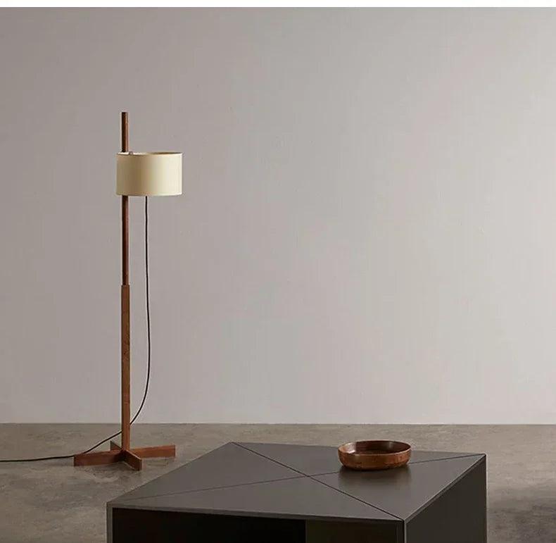 Modern Solid Wood Fabric Shade Floor Lamp │ Nordic LED Home Corner Standing Light - Besontique Home