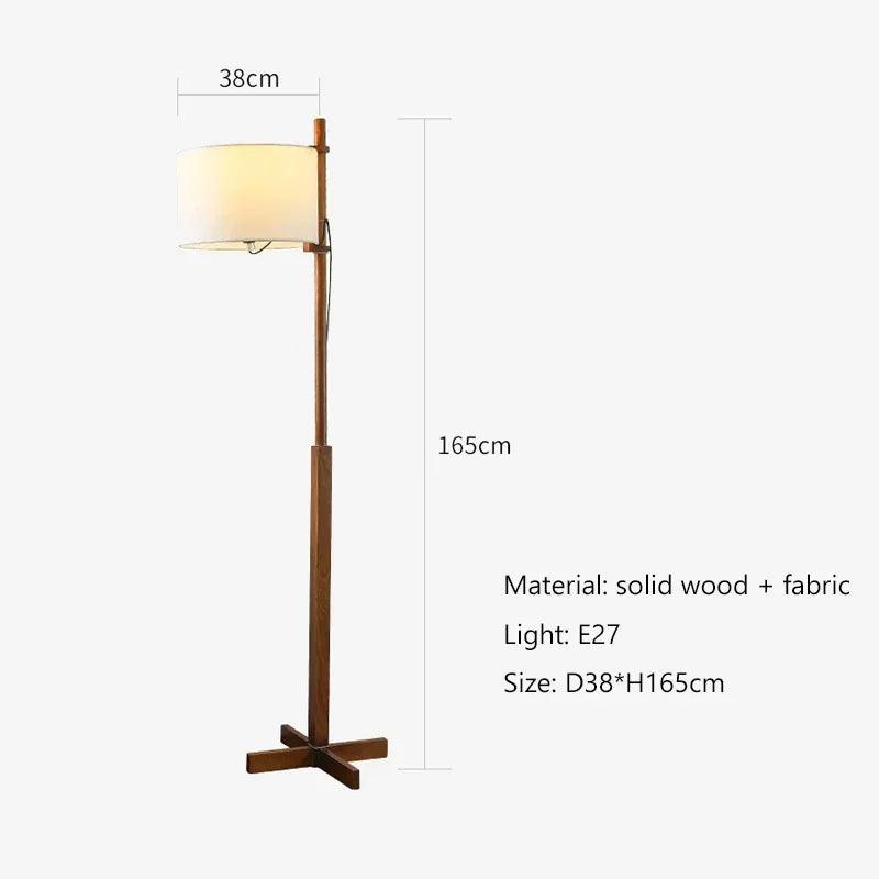 Modern Solid Wood Fabric Shade Floor Lamp │ Nordic LED Home Corner Standing Light - Besontique Home