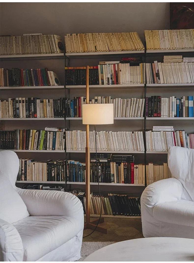 Modern Solid Wood Fabric Shade Floor Lamp │ Nordic LED Home Corner Standing Light - Besontique Home