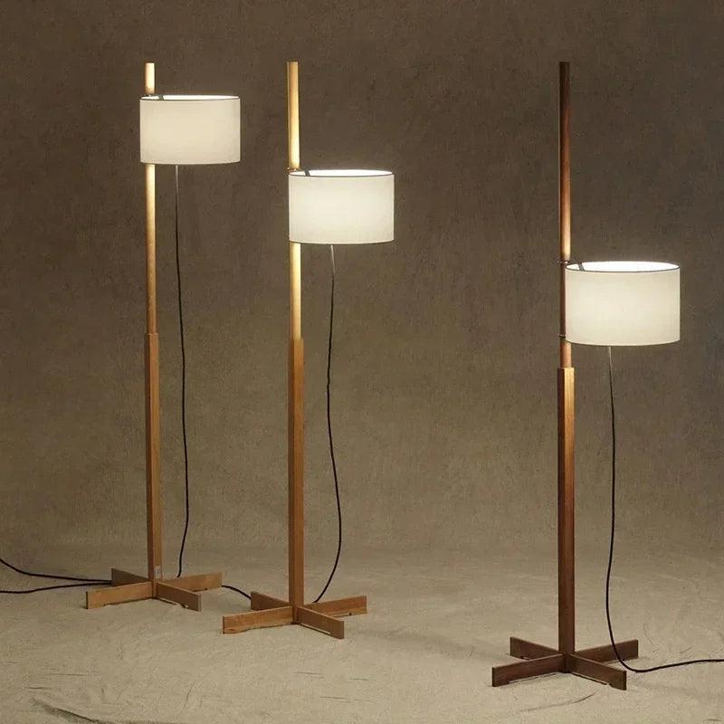 Modern Solid Wood Fabric Shade Floor Lamp │ Nordic LED Home Corner Standing Light - Besontique Home