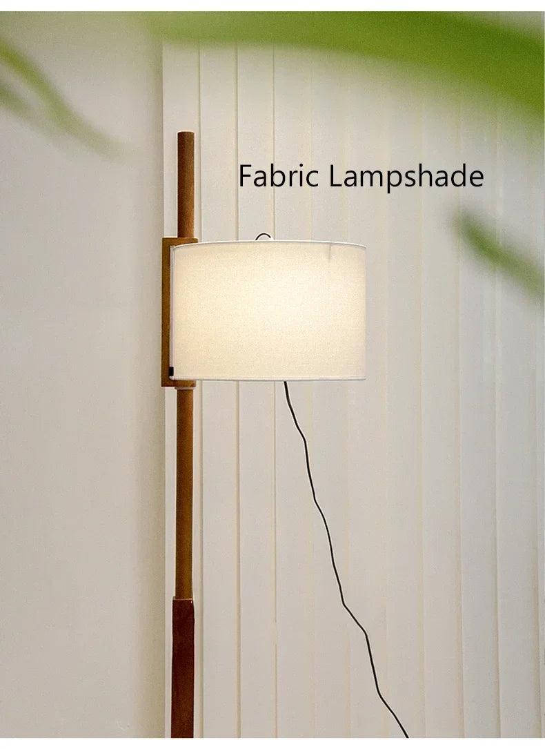 Modern Solid Wood Fabric Shade Floor Lamp │ Nordic LED Home Corner Standing Light - Besontique Home