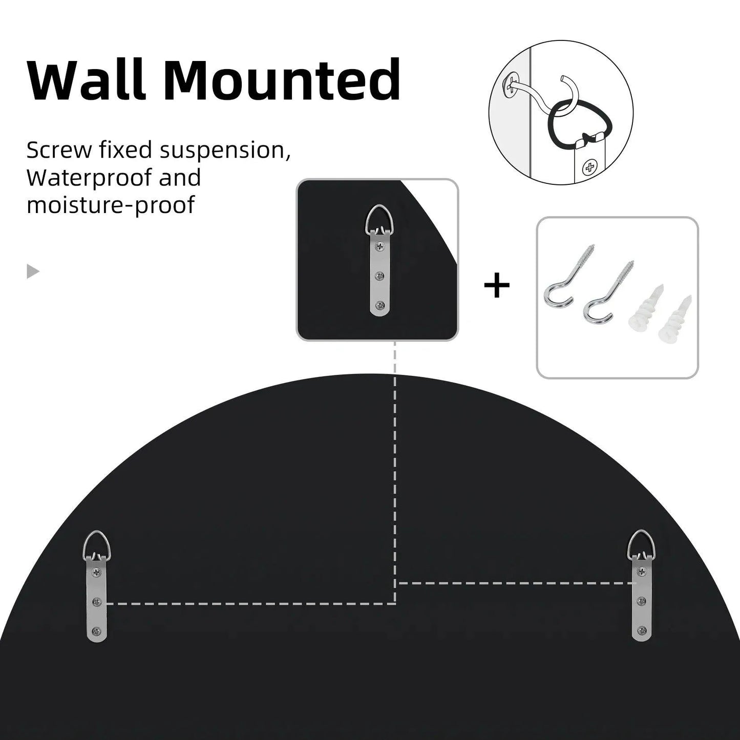 Modern Sunburst Round Wall Mounted Mirror │ Beveled Edge Glass Decorative Wall Hanging Mirror - Besontique Home