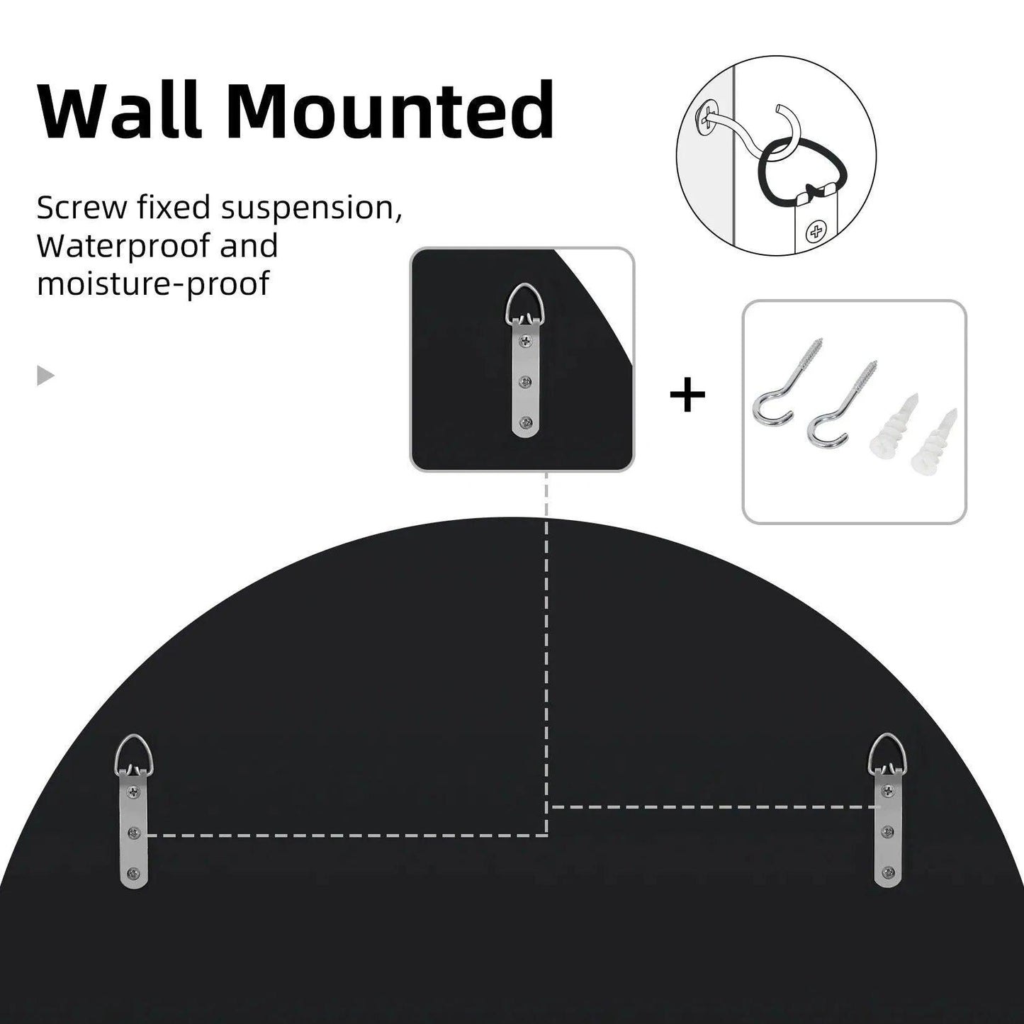 Modern Sunburst Round Wall Mounted Mirror │ Beveled Edge Glass Decorative Wall Hanging Mirror - Besontique Home