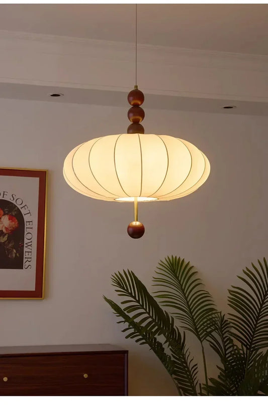 Modern Vintage Cloth Pendant Ceiling Light │ Japandi Retro Chandelier Hanging Lamp - Besontique Home