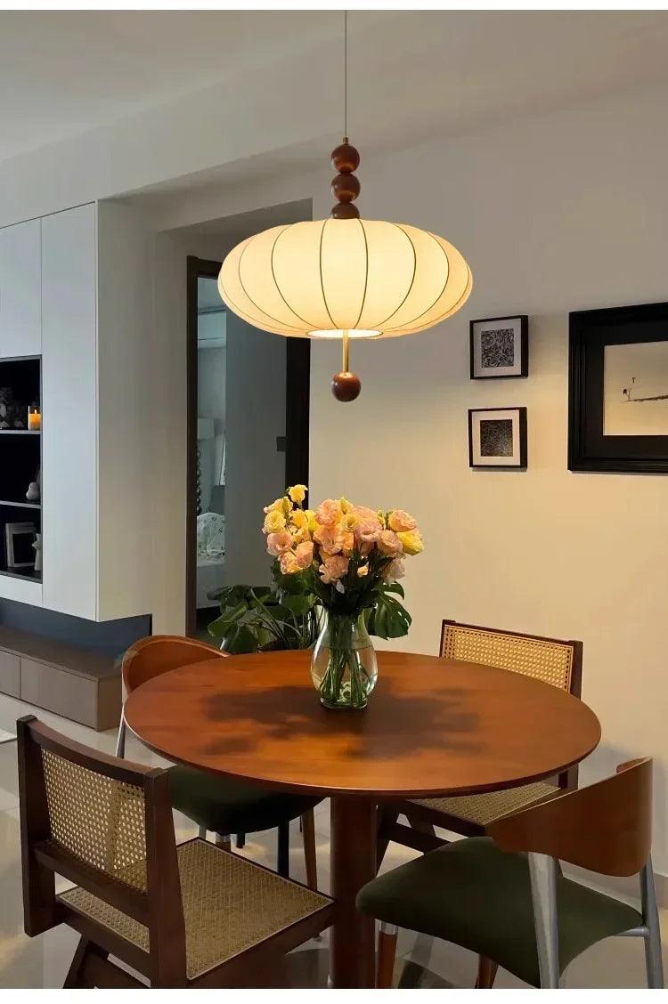 Modern Vintage Cloth Pendant Ceiling Light │ Japandi Retro Chandelier Hanging Lamp - Besontique Home