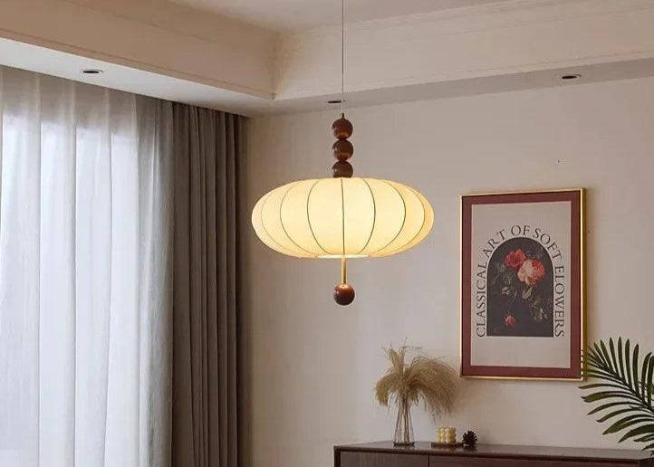 Modern Vintage Cloth Pendant Ceiling Light │ Japandi Retro Chandelier Hanging Lamp - Besontique Home