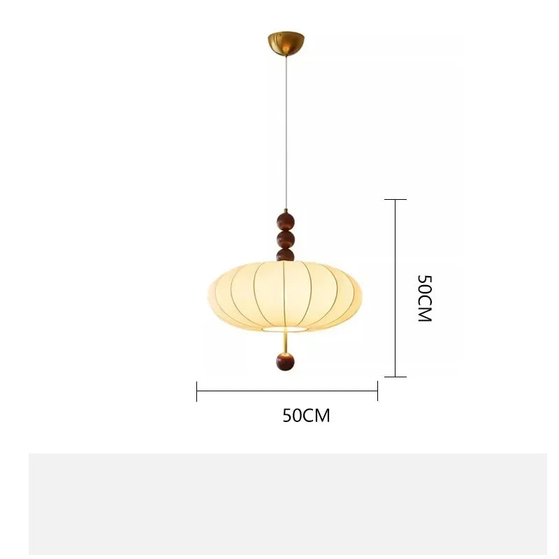 Modern Vintage Cloth Pendant Ceiling Light │ Japandi Retro Chandelier Hanging Lamp - Besontique Home