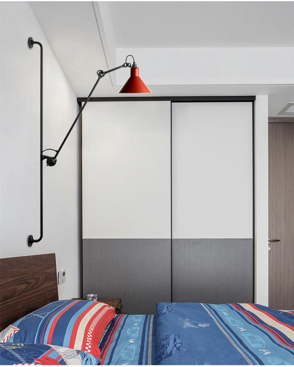 Modern Vintage Swing Arm Wall Lamp │ Nordic Industrial LED Rotating Metal Hanging Light - Besontique Home