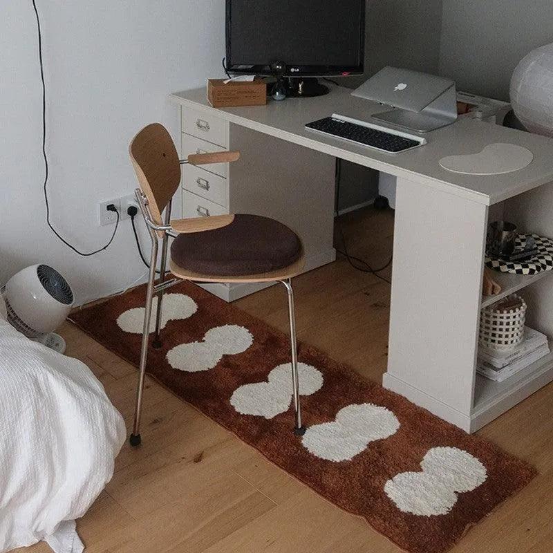 Modern Vintage Tufting Black / White / Brown Geometric Pattern Bedside Rug │ Soft Long Decorative Carpet For Home Decor - Besontique Home