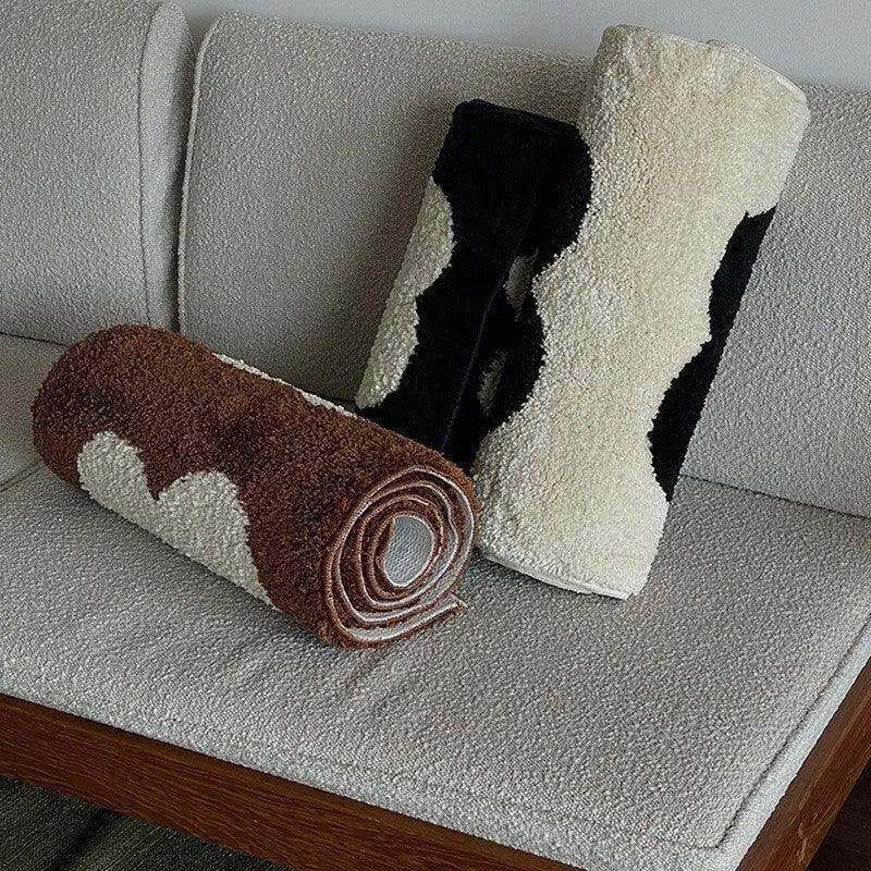 Modern Vintage Tufting Black / White / Brown Geometric Pattern Bedside Rug │ Soft Long Decorative Carpet For Home Decor - Besontique Home