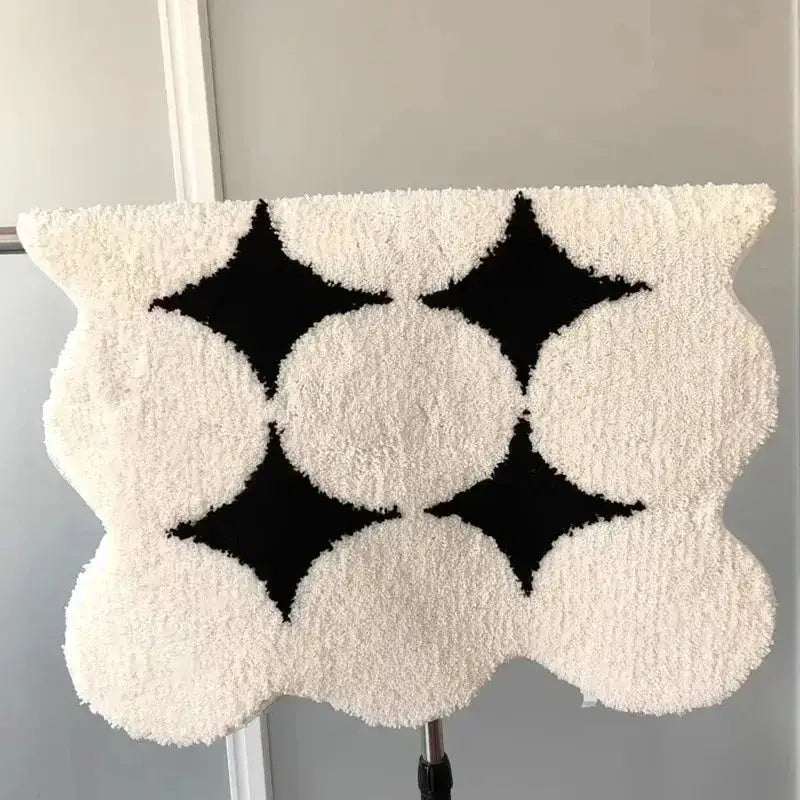 modern-vintage-tufting-black-white-rug-soft-aesthetic-floor-carpet-doormat-for-home-living-room-decor-besontique-home-40269 - Besontique Home
