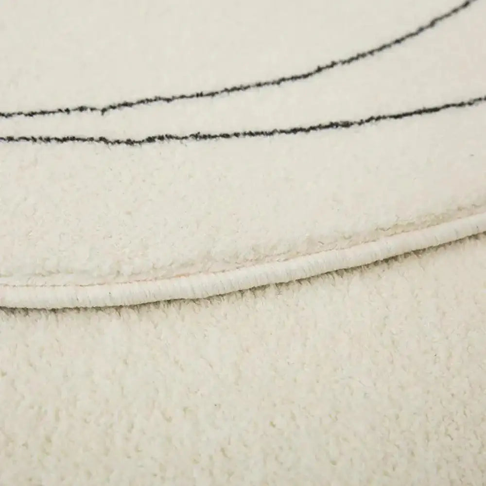 Modern White Irregular Abstract Line Art Rug Carpet - Besontique Home