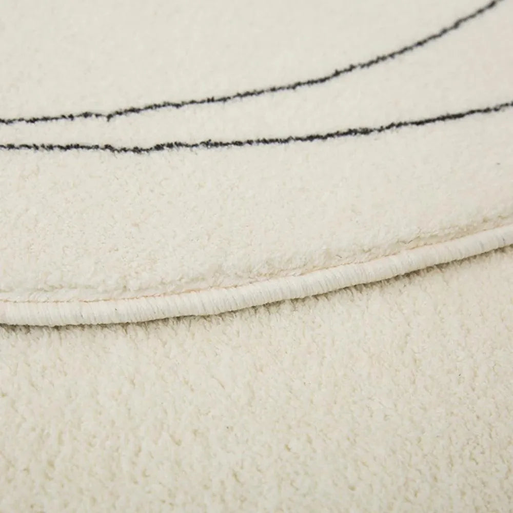 Modern White Irregular Abstract Line Art Rug Carpet - Besontique Home