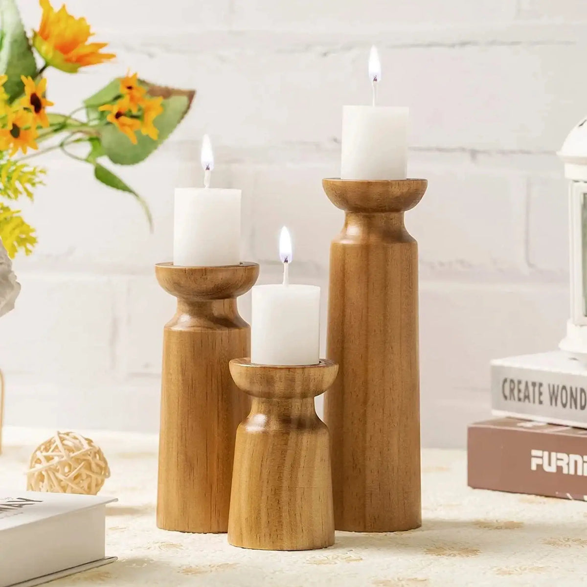 natural-wooden-candlesticks-candle-holder-set-modern-retro-vintage-candle-stand-besontique-home-34212 - Besontique Home