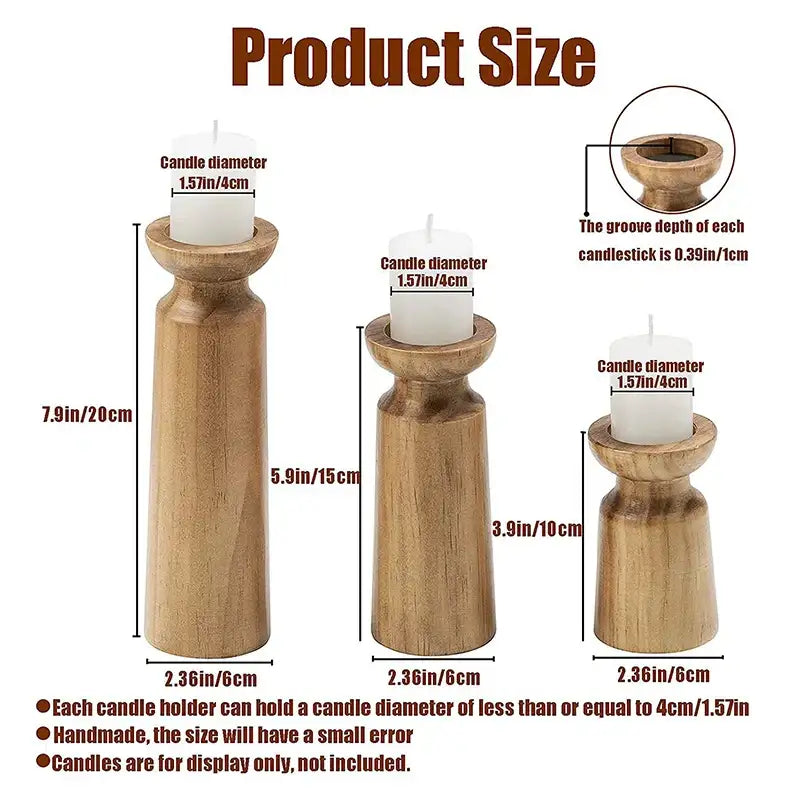 natural-wooden-candlesticks-candle-holder-set-modern-retro-vintage-candle-stand-besontique-home-65778 - Besontique Home