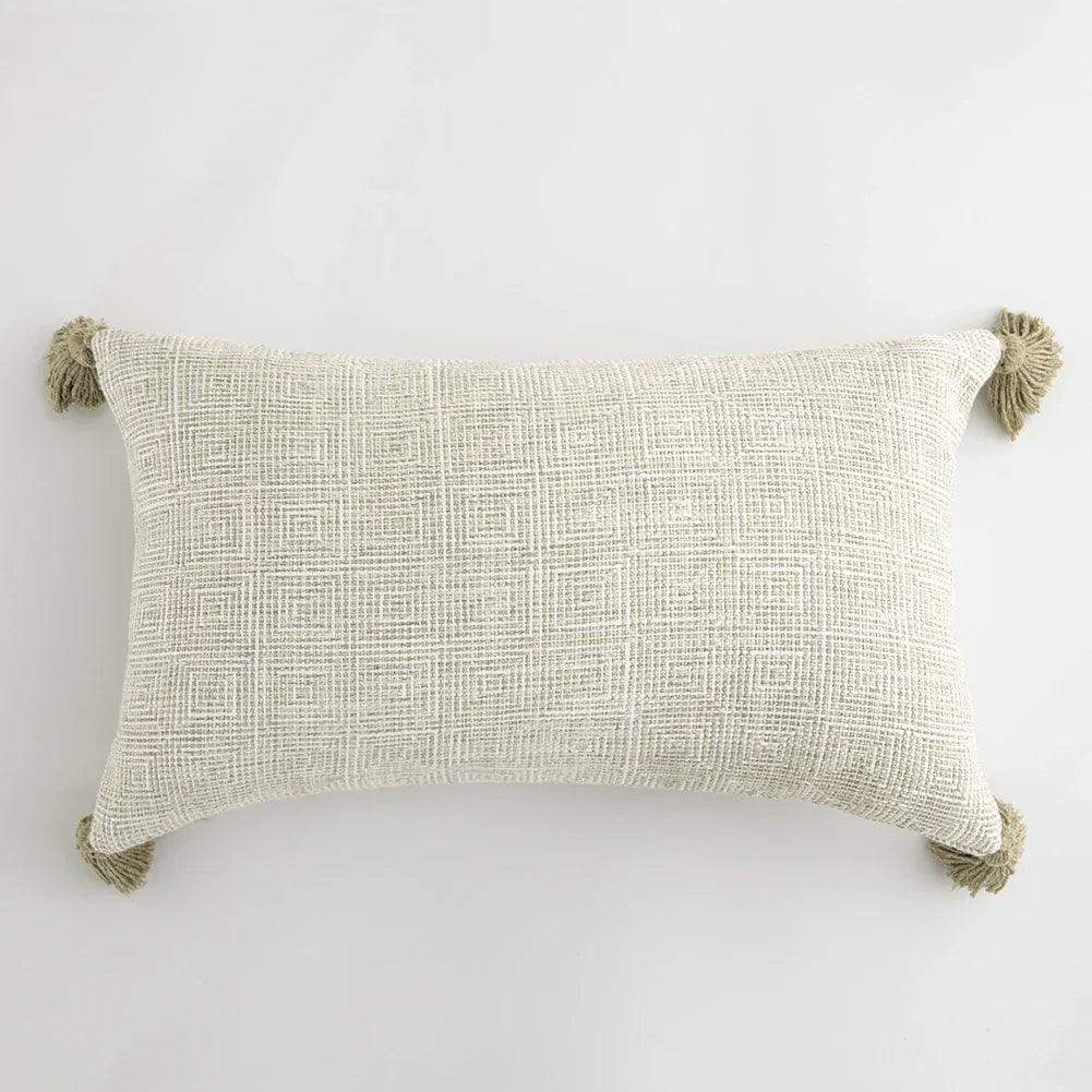 Nordic Beige Khaki Plaid Striped Cushion Cover │ Minimal Home Throw Pillow Covers - Besontique Home
