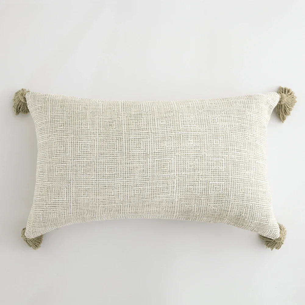 Nordic Beige Khaki Plaid Striped Cushion Cover │ Minimal Home Throw Pillow Covers - Besontique Home