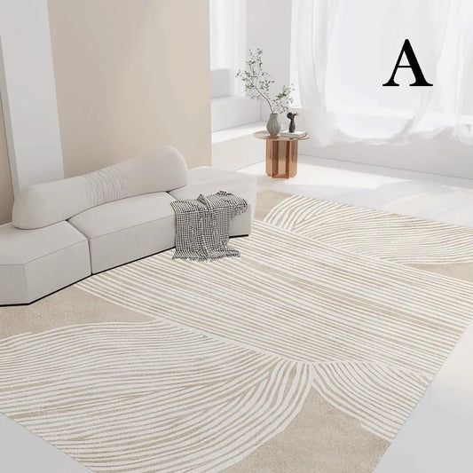 Nordic Boho Beige Geometric Home Floor Carpet │ Minimal Line Decor Luxury Rug - Besontique Home